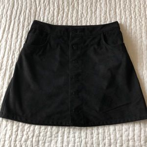 Black suede Express skirt